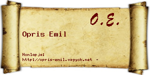 Opris Emil névjegykártya